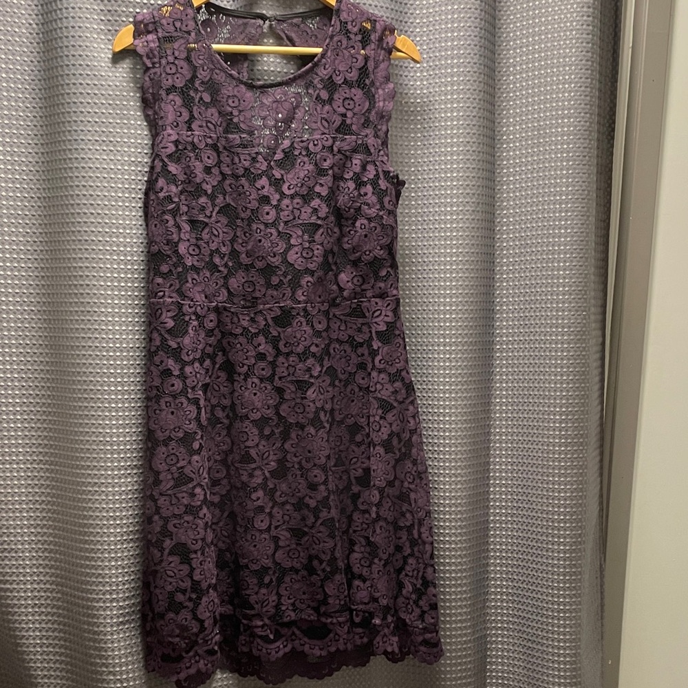 Purple Lace Sleeveless Dress